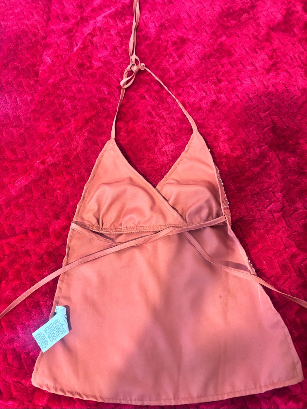 Orange Sequin Floral V‑Neck Cami - Picture 4 of 4